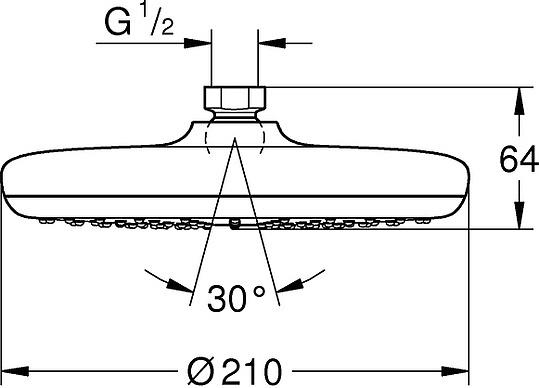 Grohe Tempesta Верхний душ 21х21хh6,4 см, цвет: никель матовый 26410EN0