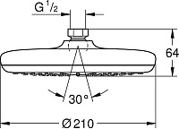 Grohe Tempesta Верхний душ 21х21хh6,4 см, цвет: никель матовый 26410EN0