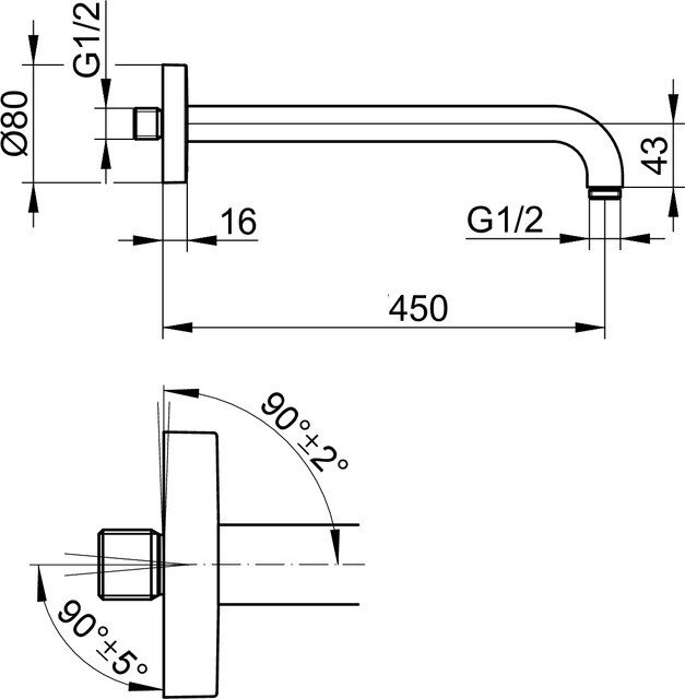 Keuco Настенный душевой кронштейн, цвет: хром 51688 010400