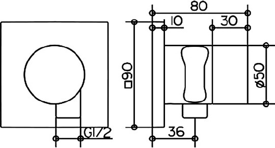 Keuco Ixmo Переключатель потоков на два потребителя цвет: хром 59556 010202