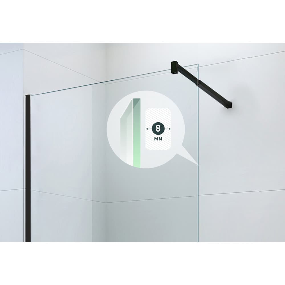 Berges Sky Black Душевая стенка 1100 110х200h, цвет черный матовый 064011