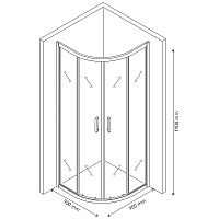 Berges Solo Душевой уголок Berges R 90х190h, цвет хром сильвер 061108