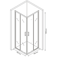 Berges Solo Душевой уголок Berges S 90х190h, цвет хром сильвер 061107