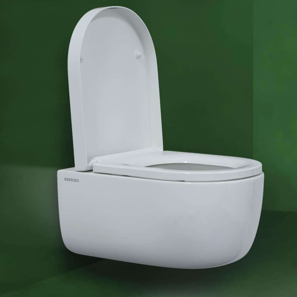 Berges Ego Xl Подвесной унитаз 54х32,5h, с сиденьем, цвет: белый 082124