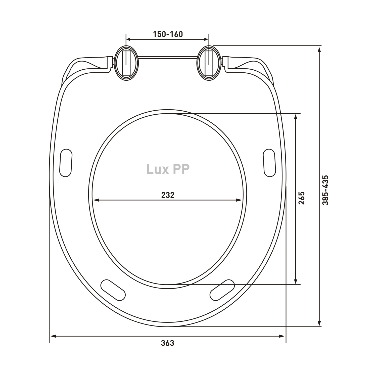 Berges Lux PP Крышка-сиденье 41,5х5h, цвет белый 020604