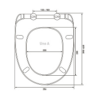 Berges Uno А Крышка-сиденье 44х5h, цвет белый 010101