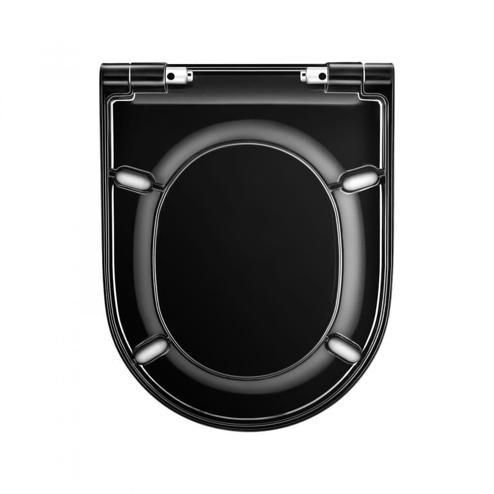 Berges Geo Black Крышка-сиденье с микролифтом 44х5h, цвет черный 015113