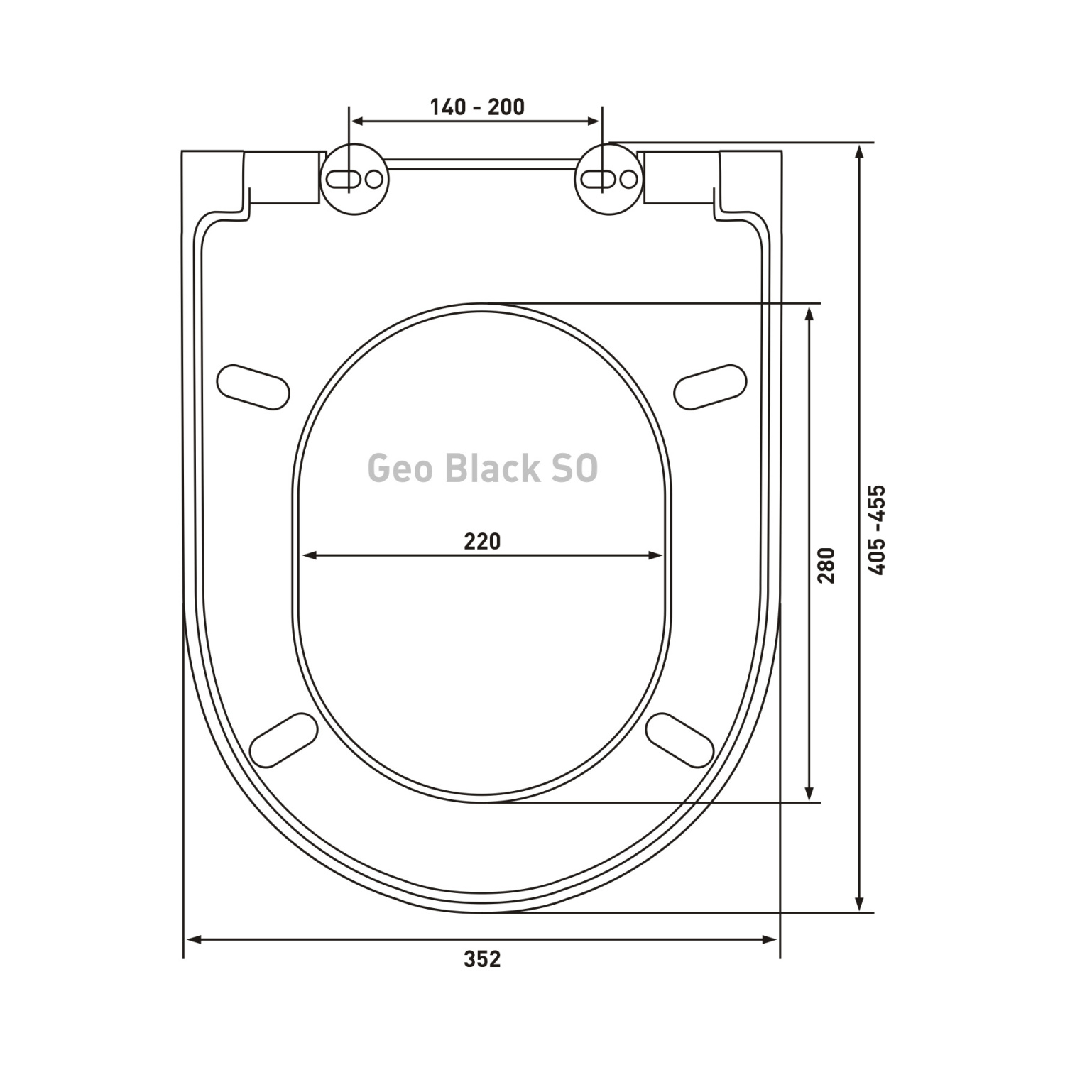 Berges Geo Black Крышка-сиденье с микролифтом 44х5h, цвет черный 015113