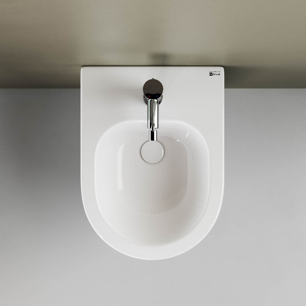 Ceramica Nova Play Биде подвесное 37х49 см, c переливом, цвет: белый глянцевый CN3002