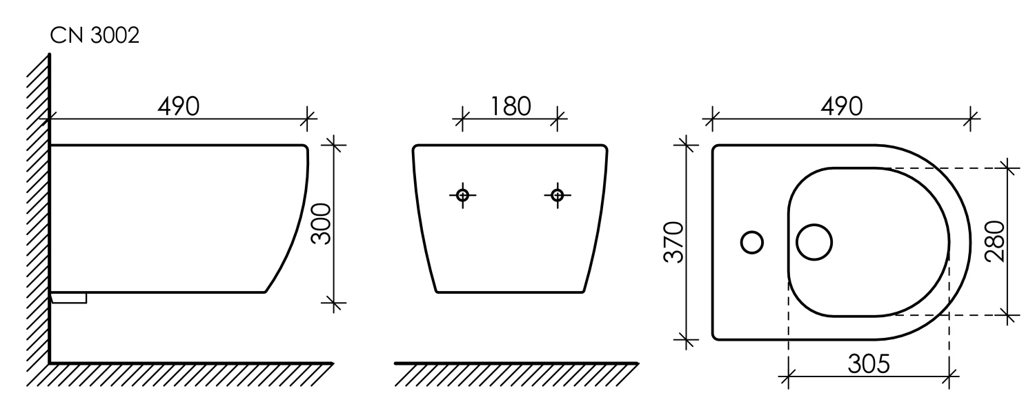 Ceramica Nova Play Биде подвесное 37х49 см, c переливом, цвет: белый глянцевый CN3002