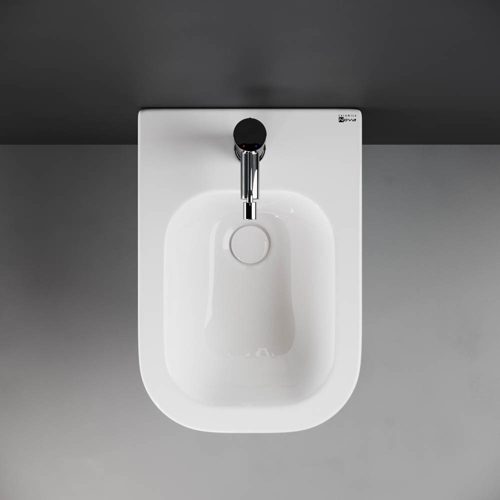 Ceramicanova New day Биде подвесное 35х51 см, c переливом, цвет: белый глянцевый CN3006