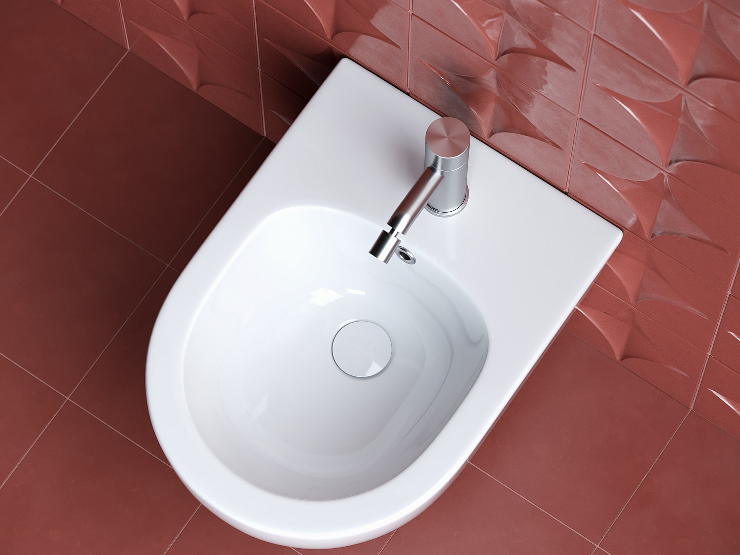 Ceramicanova Forma Биде подвесное 37х48 см, c переливом, цвет: белый глянцевый CN3010