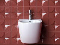 Ceramicanova Forma Биде подвесное 37х48 см, c переливом, цвет: белый глянцевый CN3010