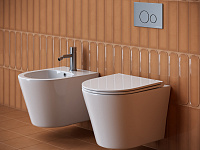 Ceramicanova Forma Биде подвесное 37х48 см, c переливом, цвет: белый глянцевый CN3012