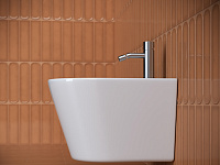 Ceramicanova Forma Биде подвесное 37х48 см, c переливом, цвет: белый глянцевый CN3012