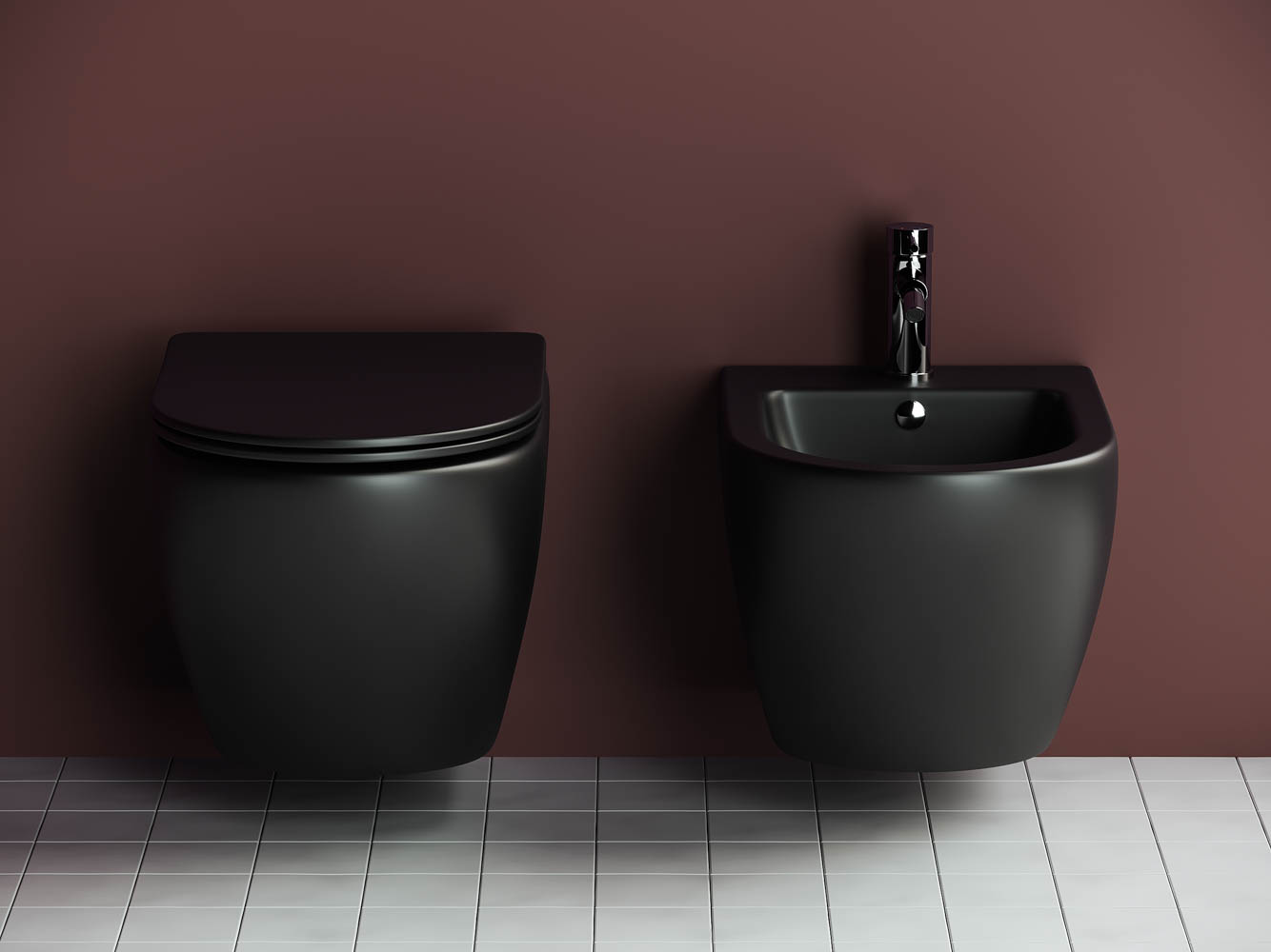 Ceramicanova Metropol Биде подвесное 37х49 см, c переливом, цвет: черный матовый CN4003MB