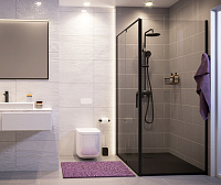 Wasserkraft Elbe Душевое ограждение 120х90х200h, черная, прозрачное 74P07