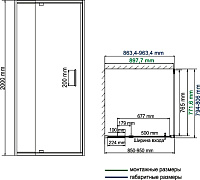 Душевой уголок Wasserkraft Berkel  90x80 см 48P20