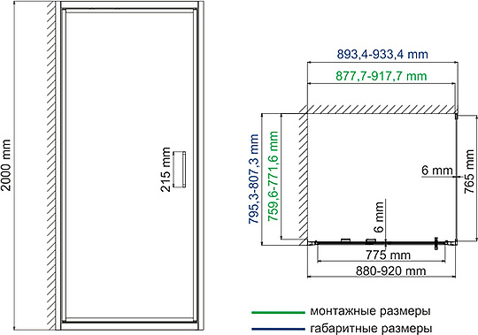 Душевой уголок Wasserkraft Salm  90x80 см 27I20