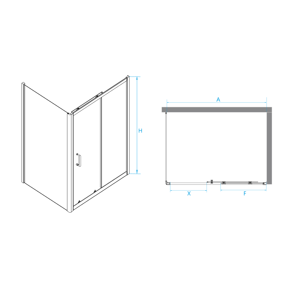 RGW Passage Душевой угол 170х0х195h, цвет профиля хром/цвет стекла прозрачное 410874171-14
