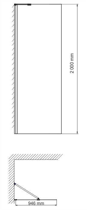 Wasserkraft Aller Обратная панель 100х200h, профиль хром, стекло прозрачное 10H10-RP100