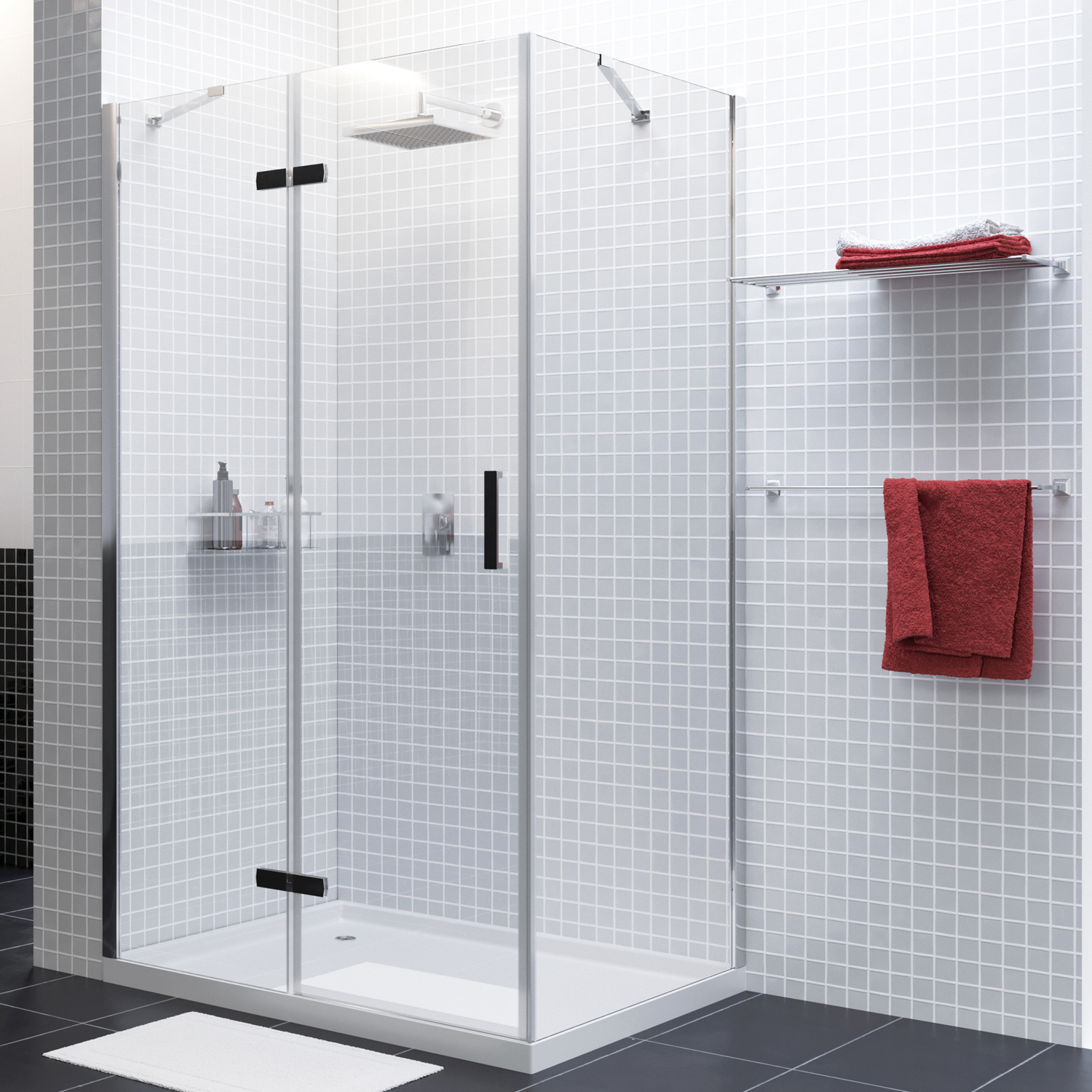 Wasserkraft Aller Душевой уголок 120х200h, профиль комбинир. покрытие, стекло прозр. 10H07LBLACK