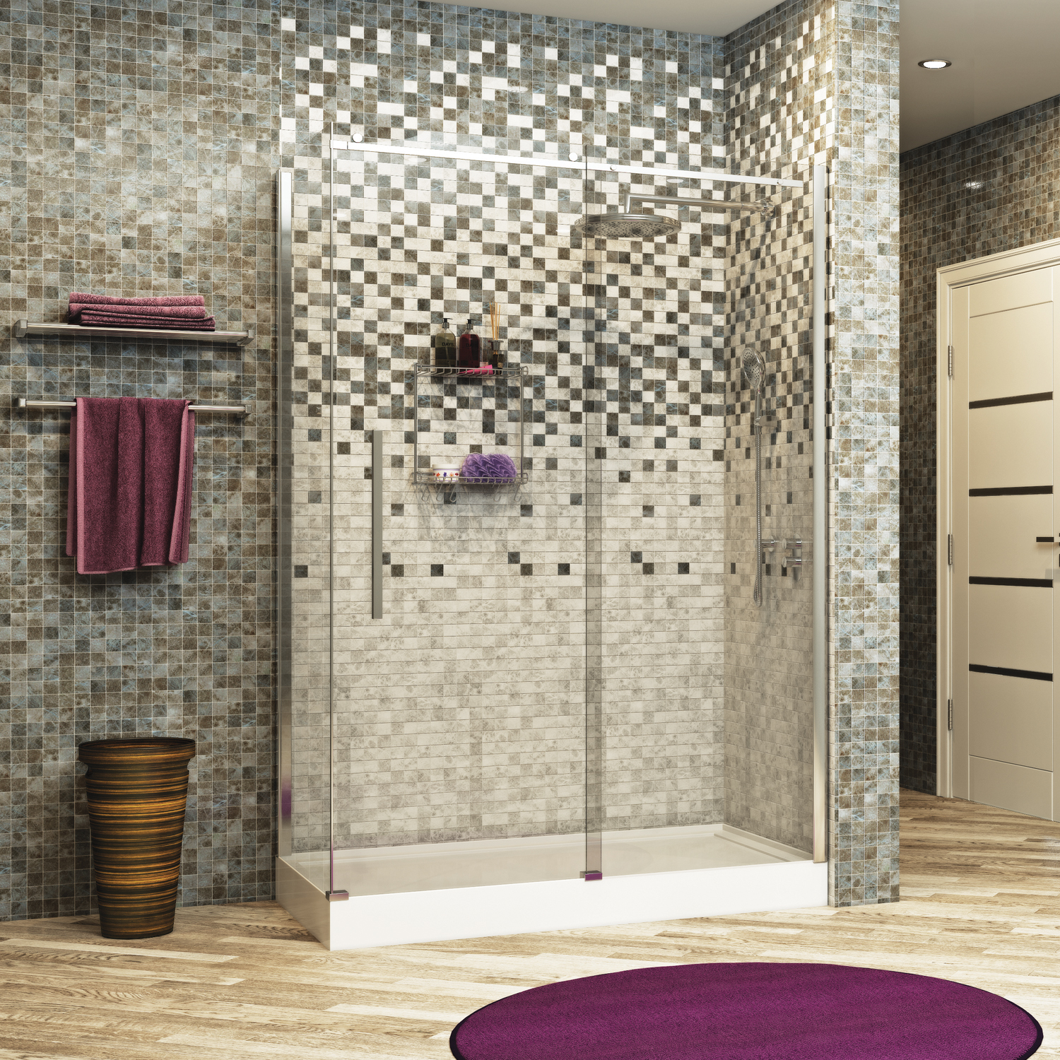 Wasserkraft Dinkel Душевой уголок 130х200h, профиль хром глянцевый, стекло прозрачное 58R34