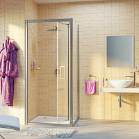 Wasserkraft Weser Душевой уголок 90х200h, профиль хром глянцевый, стекло прозрачное 78F03