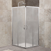 Belbagno Unique Душевой уголок 75х75х190h, стекло матовое UNIQUE-A-2-75/90-M-Cr