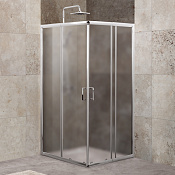 Belbagno Unique Душевой уголок 75х75х190h, стекло текстурированное UNIQUE-A-2-75/90-P-Cr