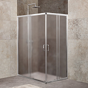 Belbagno Unique Душевой уголок 100х75х190h, стекло текстурированное UNIQUE-AH-2-100/115-75/90-P-Cr