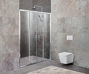 Belbagno Unique Душевая дверь в нишу 150х190h, стекло прозрачное UNIQUE-BF-2-150/180-C-Cr