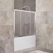 Belbagno Unique Шторка на ванну 150х140h, стекло матовое UNIQUE-VF-2-150/180-140-M-Cr