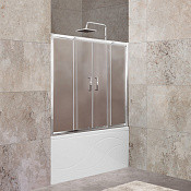 Belbagno Unique Шторка на ванну 150х140h, стекло текстурированное UNIQUE-VF-2-150/180-140-P-Cr