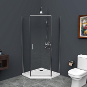 Belbagno Uno Душевой уголок 90х90х195h, стекло прозрачное UNO-195-P-1-90-C-Cr