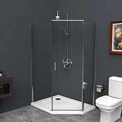 Belbagno Uno Душевой уголок 100х80х195h, стекло прозрачное UNO-195-PH-1-100/80-C-Cr