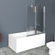 Belbagno Uno Шторка на ванну 100х150h, стекло текстурированное UNO-V-2-100/150-P-Cr-R