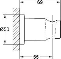 Grohe Rainshower Настенный держатель 5х6,9хh5 см, цвет: белый глянцевый 27074LS0