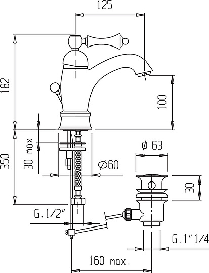 Смеситель Cezares Margot LSM1 A 01 M для раковины MARGOT-LSM1-A-01-M