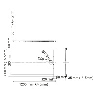 Wasserkraft Abens Душевой поддон 120х80х4h 20T06