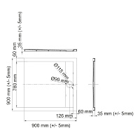Wasserkraft Wiese Душевой поддон 90х90х4h 84T03