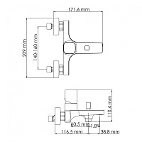 Wasserkraft Naab Смеситель для ванны и душа однорычажный, цвет: хром 8601