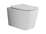 Ceramica Nova Cubic Унитаз подвесной 36х53 см, безободковый с крышкой, цвет: белый глянцевый CN1806