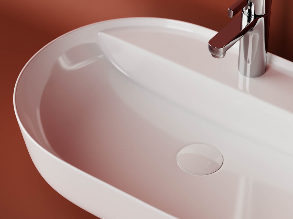 Ceramicanova Modo Раковина чаша 61х45 см, перелив, отверстие под смеситель, цвет: белый глянцевый CN2004