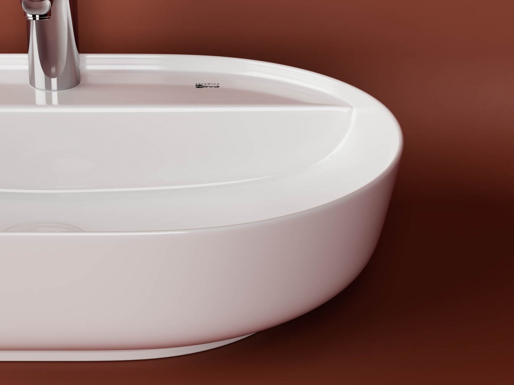 Ceramicanova Modo Раковина чаша 61х45 см, перелив, отверстие под смеситель, цвет: белый глянцевый CN2004