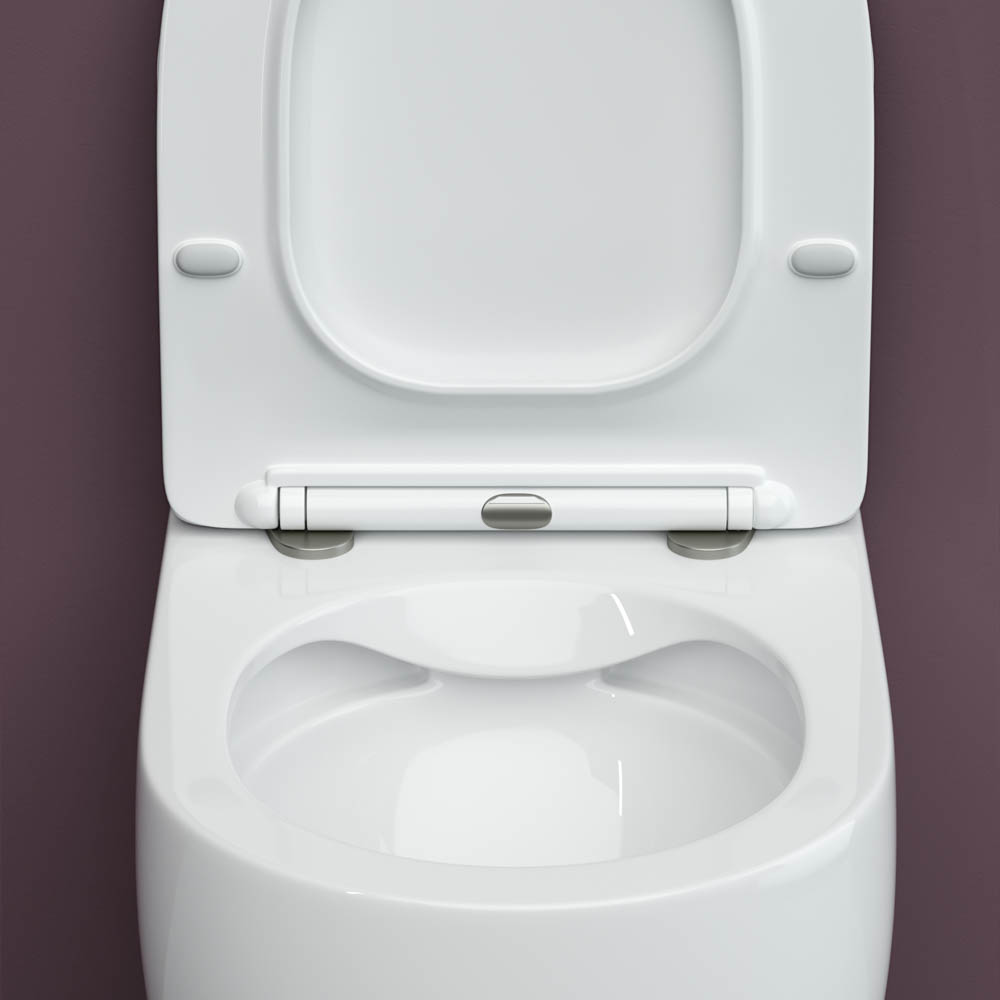 Ceramicanova Play Унитаз подвесной 37х49 см, безободковый с крышкой, цвет: белый глянцевый CN3001