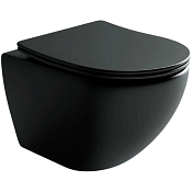 Ceramicanova Metropol Унитаз подвесной 37х49 см, безободковый с крышкой, цвет: черный матовый CN4002MB