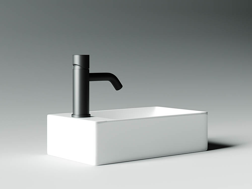 Ceramicanova Element Раковина подвесная 37,5х21,5 см, без перелива, смес. слева, цвет: белый глянц. CN5008