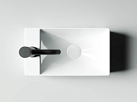 Ceramicanova Element Раковина подвесная 37,5х21,5 см, без перелива, смес. слева, цвет: белый глянц. CN5008