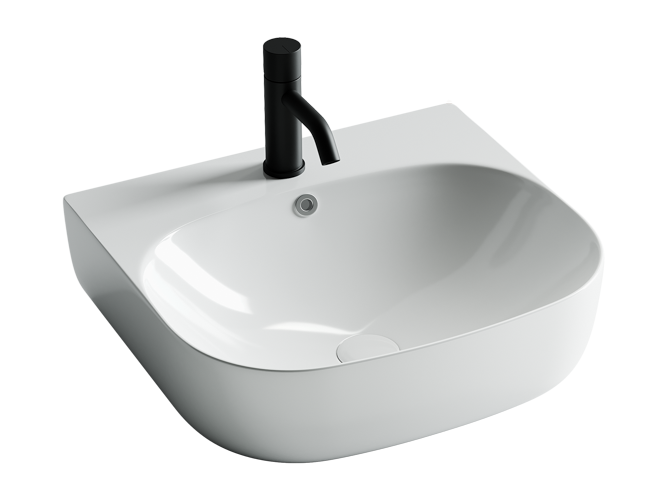 Ceramicanova Element Раковина чаша 49х44,5 см, перелив, отв. под смеситель, цвет: белый глянцевый CN5011